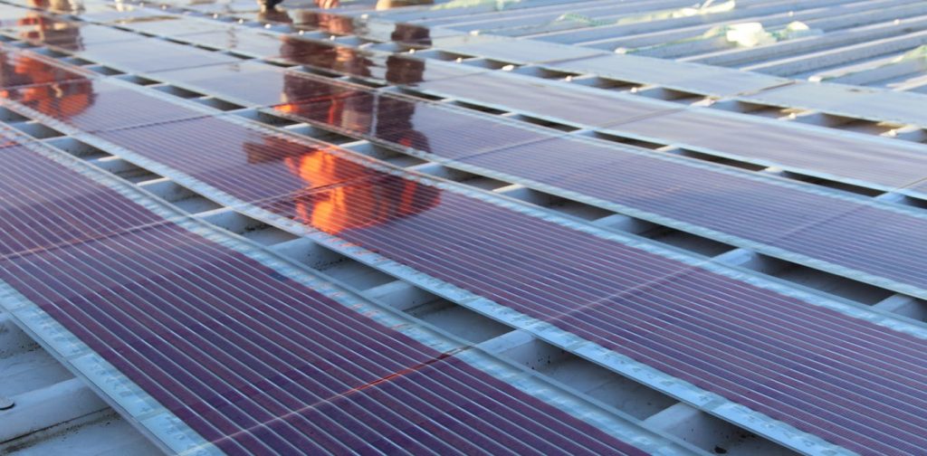 This roof in Newcastle has become the first in Australia to be covered with specially printed solar cells. University of Newcastle, Author provided